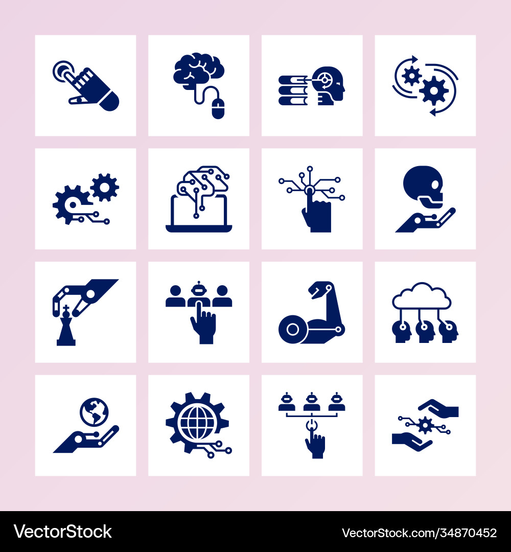 Robotics & AI Icon Set vector image