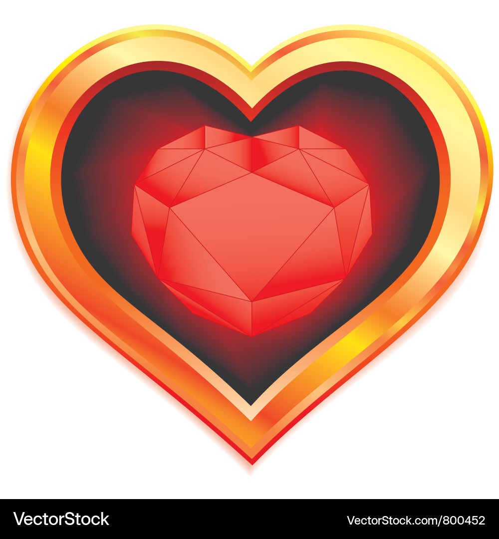 Ruby heart Vector Image