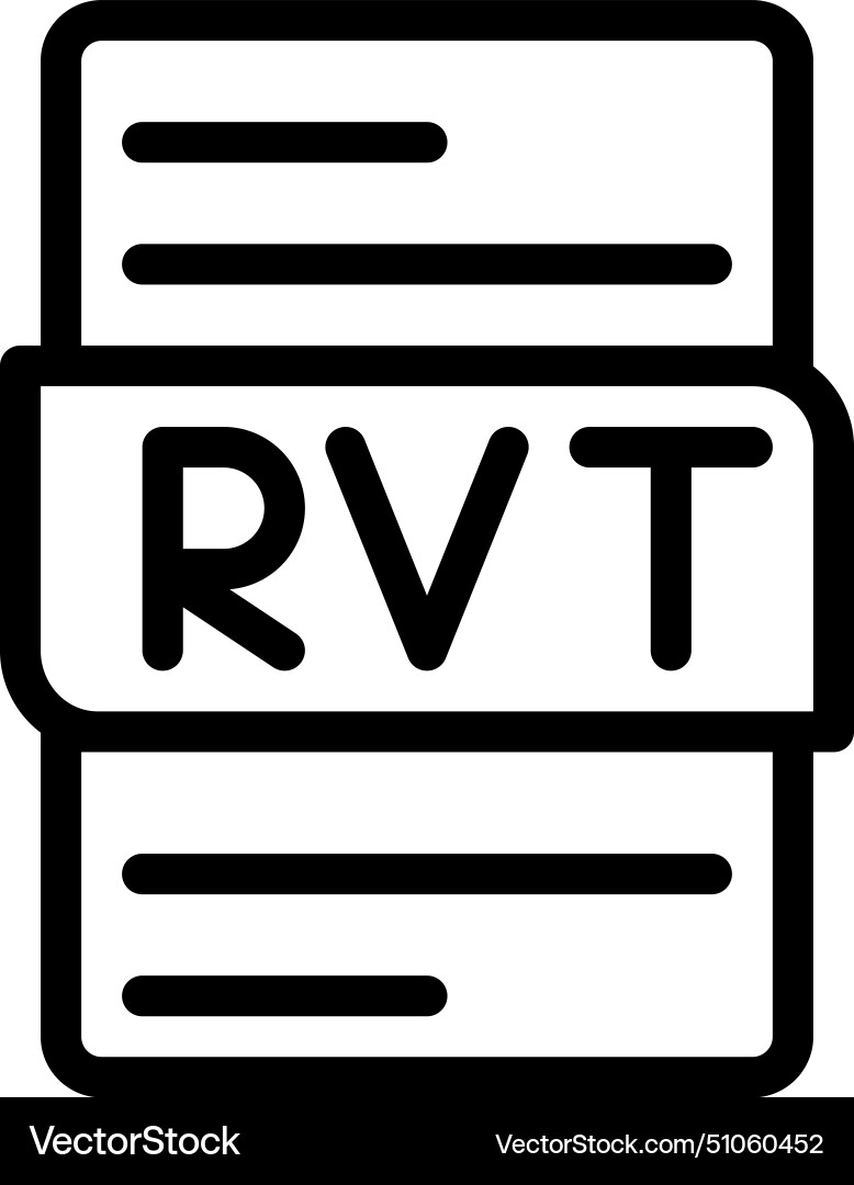 Rvt file type icons document format design Vector Image