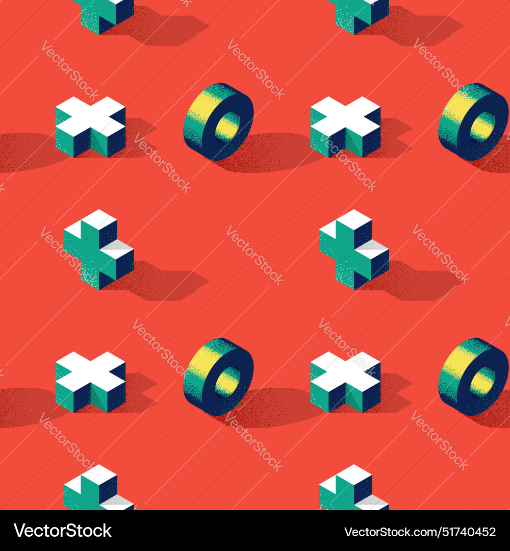 Seamless pattern with cross or plus shape and ring Seamless pattern with cross or plus shape and ring vector image