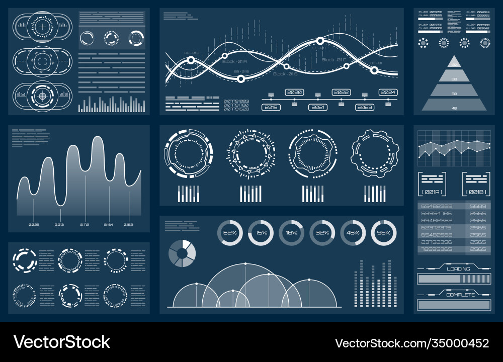 Set element for futuristic design interactive Set element for futuristic design interactive vector image