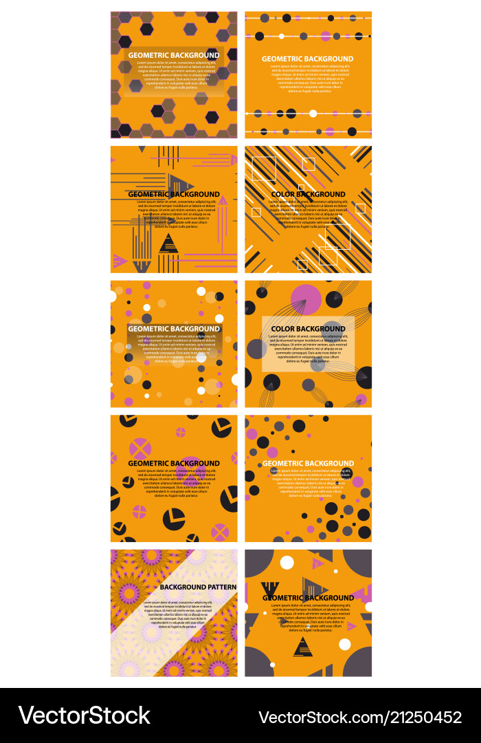 Set of abstract geometric pattern vector image