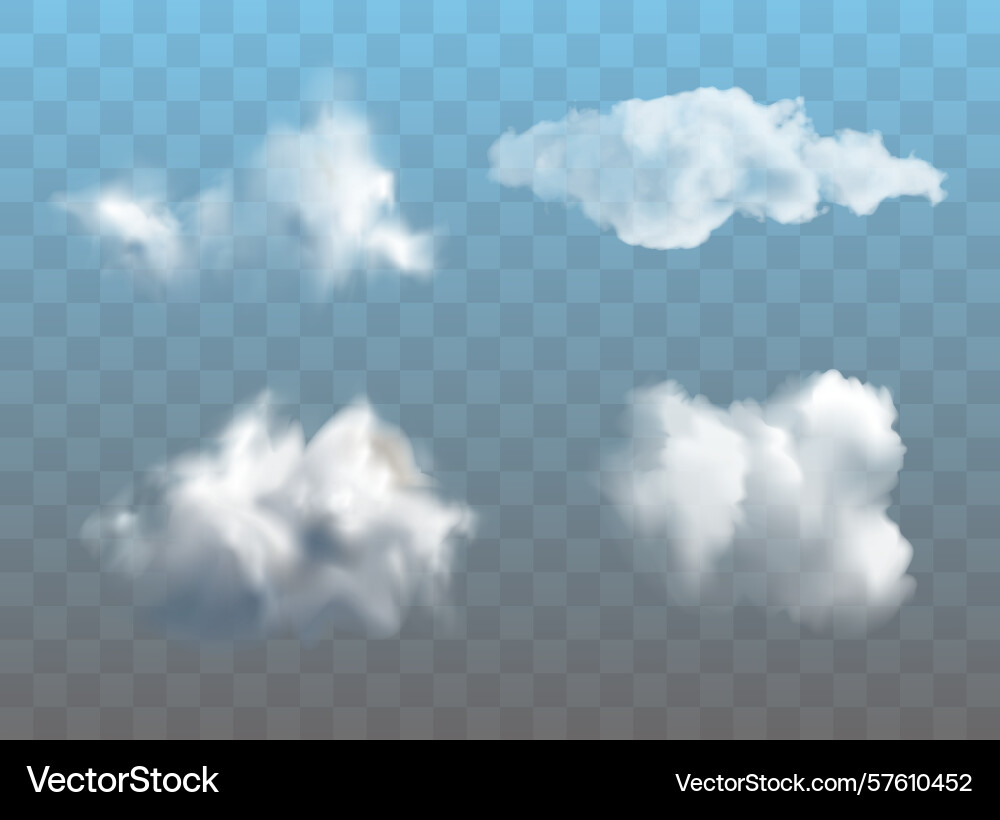 Set of transparent different clouds Set of transparent different clouds vector image