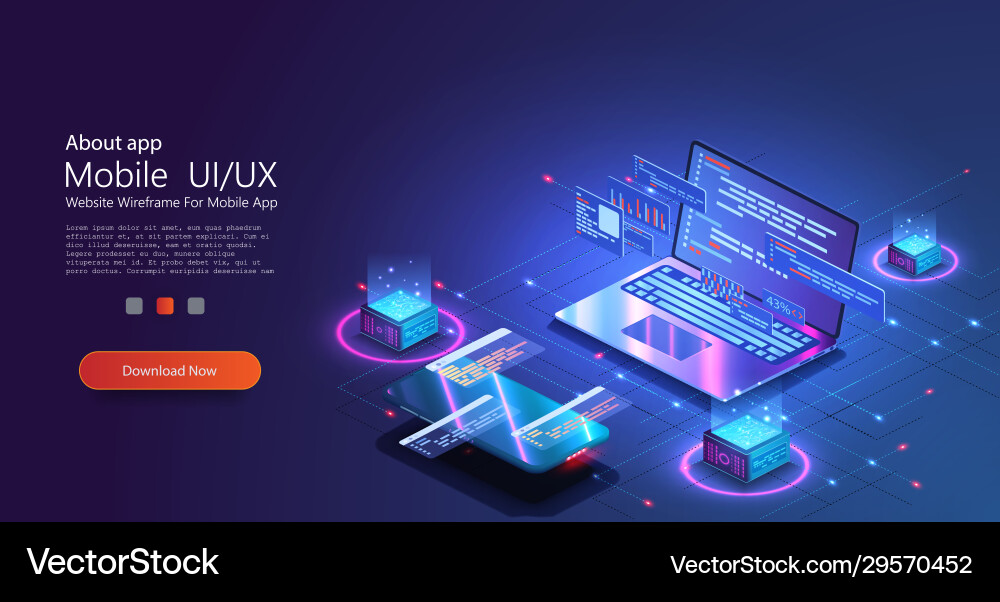 Softwareentwicklung & Codierung Web Seite vektorbild