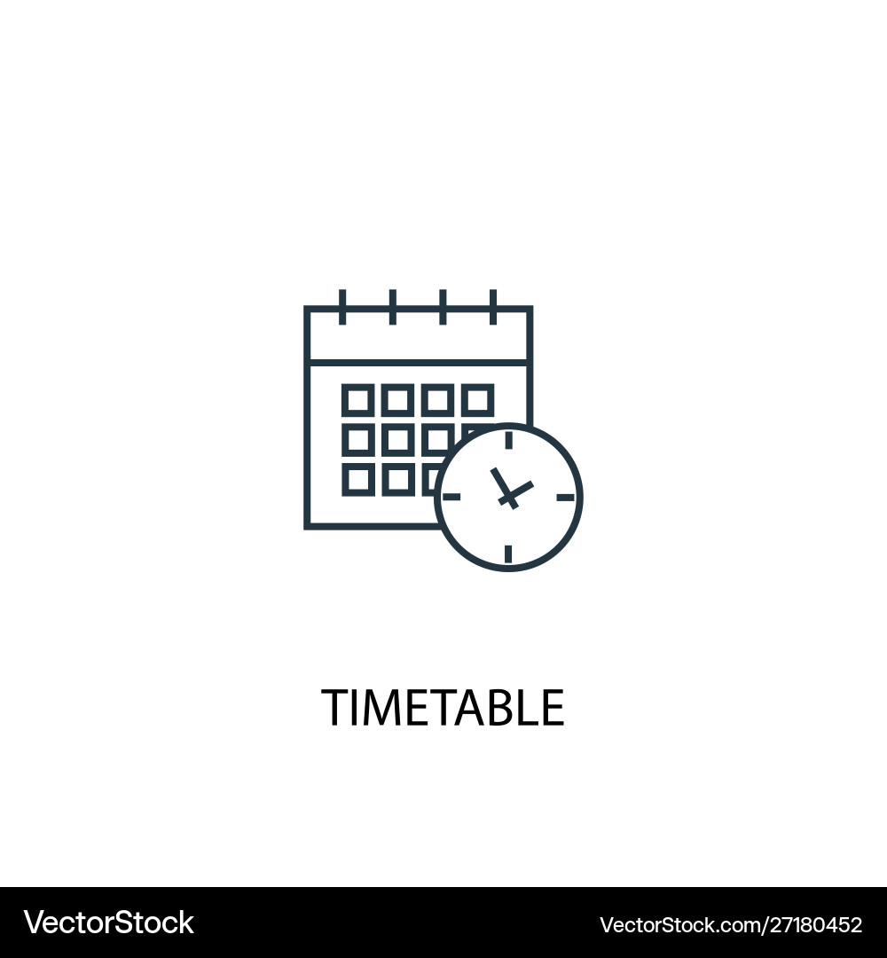 Timetable concept line icon simple element vector image