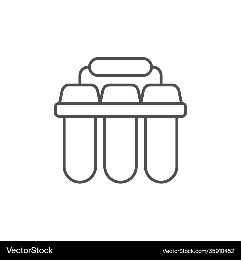 Water filter line outline icon Water filter line outline icon vector image