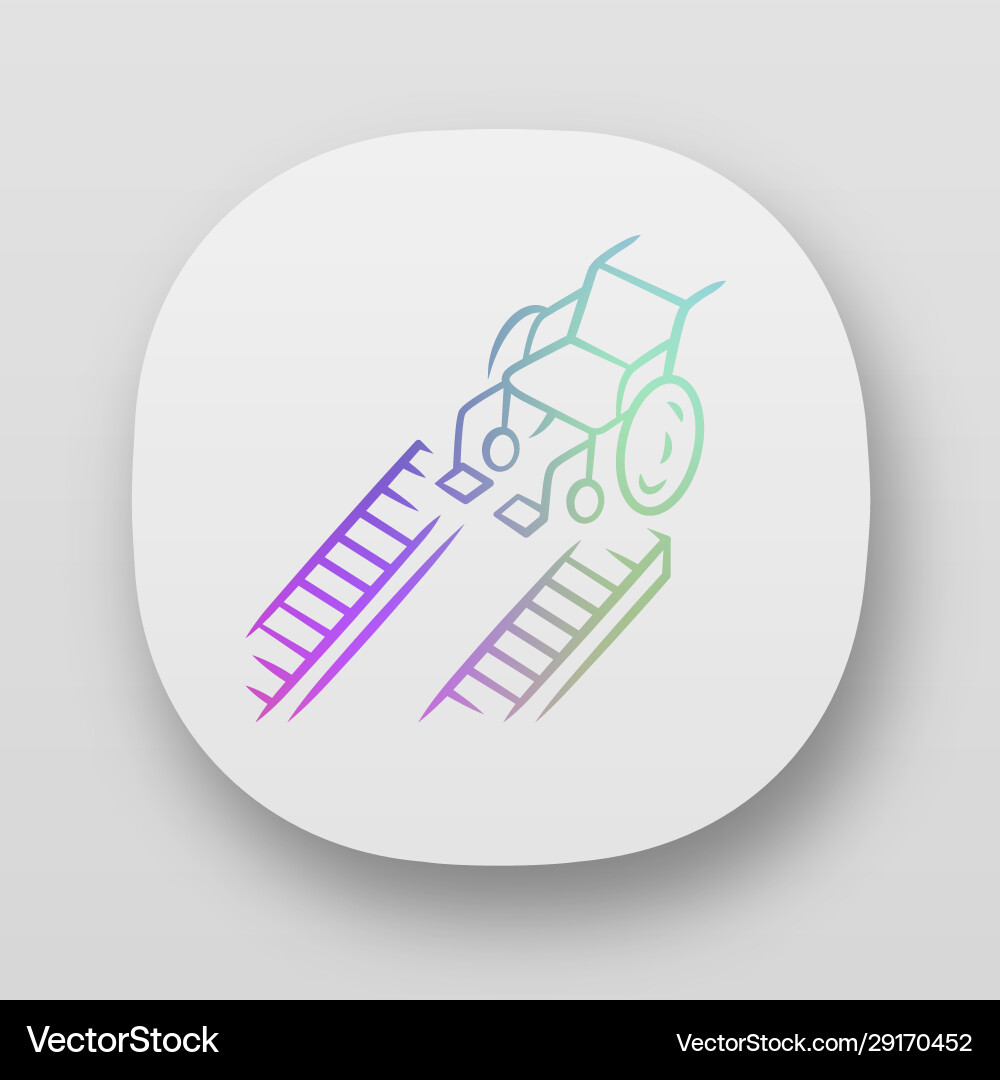 Wheelchair ramp app icon device for physically Wheelchair ramp app icon device for physically vector image