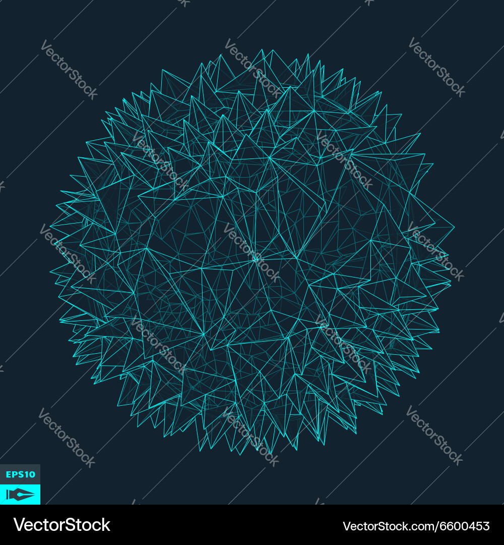 3d sphere with prickles abstract geometric object Vector Image