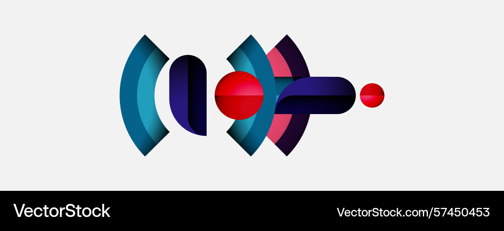 Abstract logo design features overlapping curved vector image