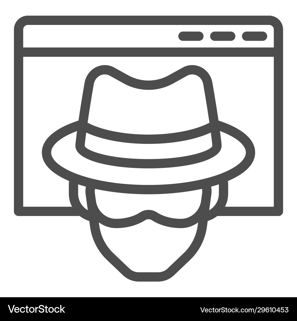 Anonymous browser line icon window Vector Image