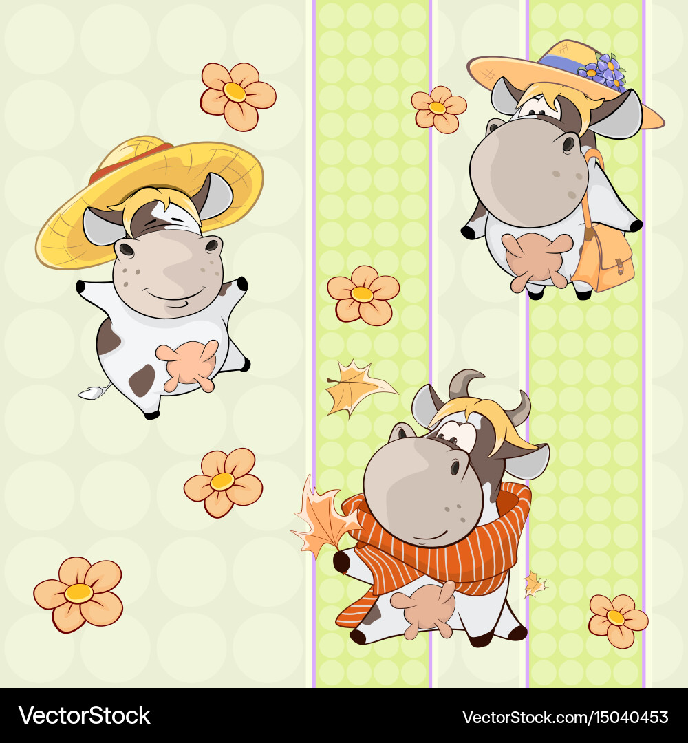 Background with cows seamless pattern Vector Image