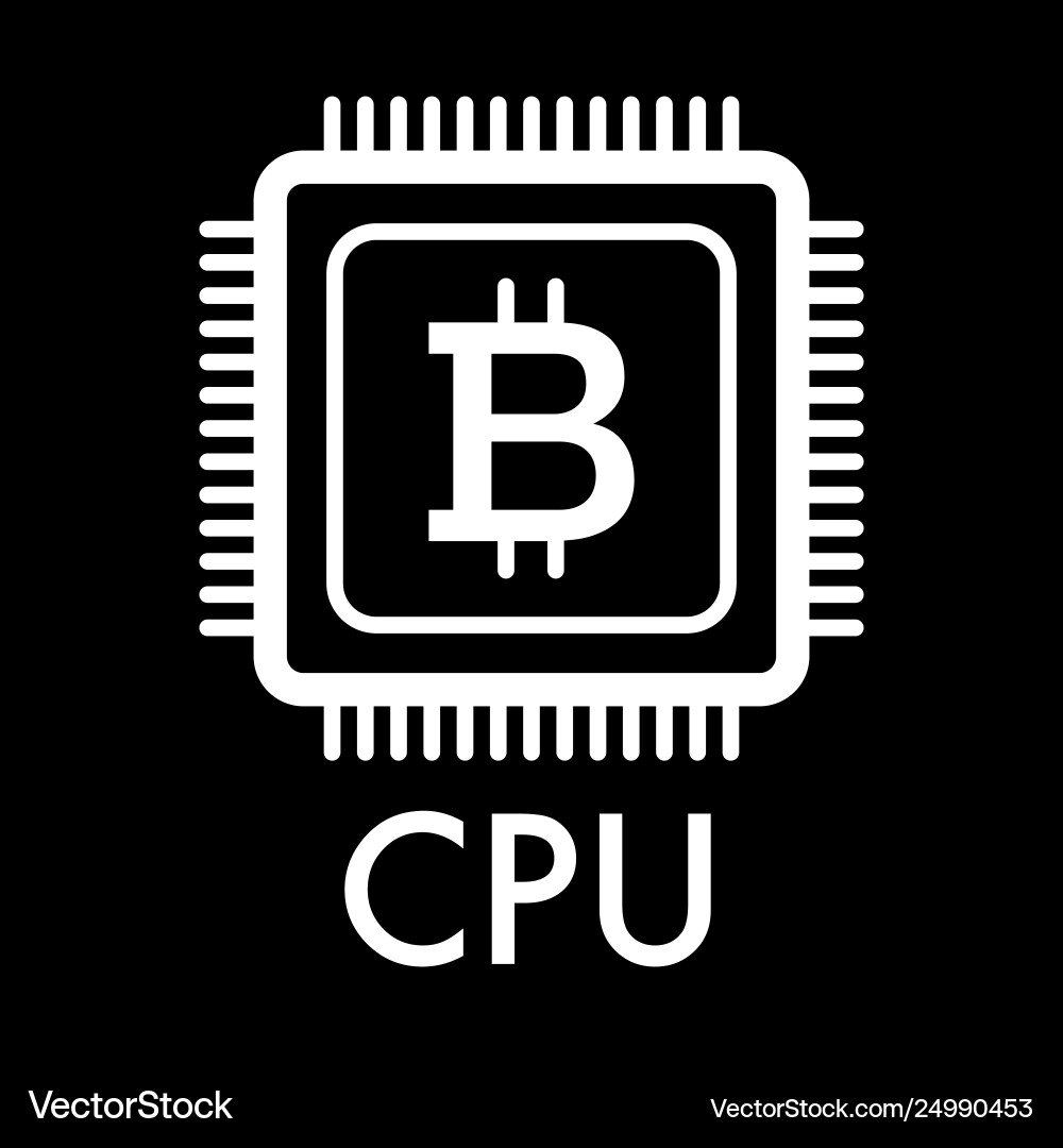 Bitcoin processor line icon Bitcoin processor line icon vector image