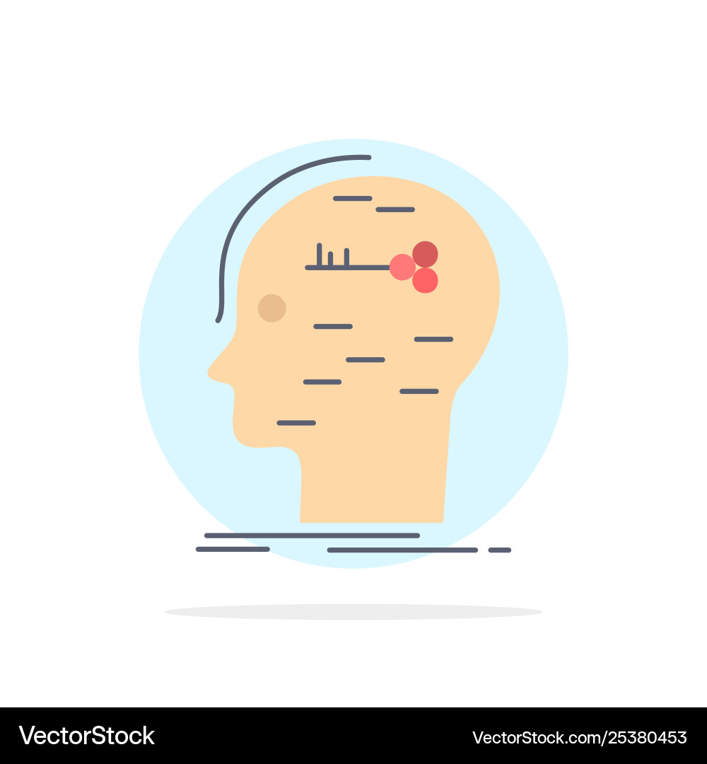 Brain hack hacking key mind flat color icon Brain hack hacking key mind flat color icon vector image