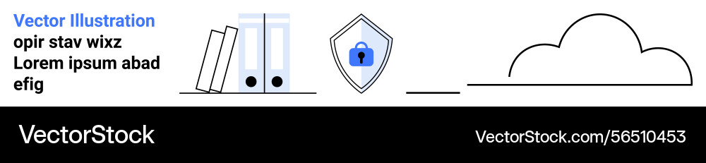 Cloud storage and data security with shield Cloud storage and data security with shield vector image