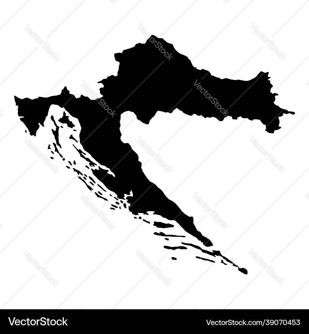 Croatian island map silhouette Croatian island map silhouette vector image