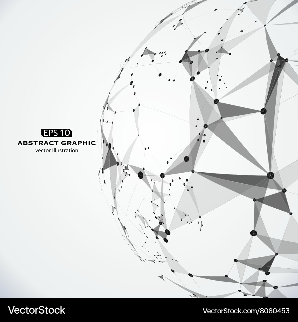 Dot line and surface consisting of abstract vector image