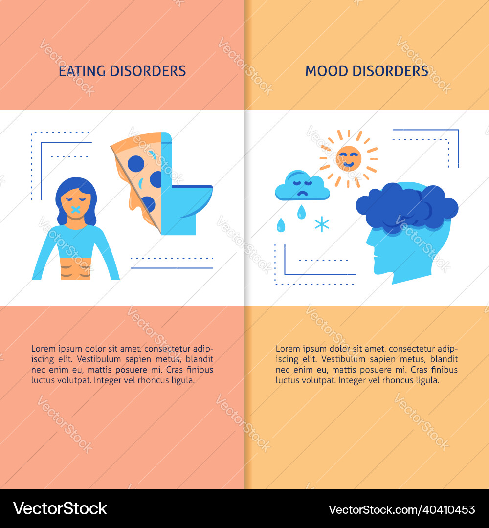 Eating and mood disorders flyer templates Eating and mood disorders flyer templates vector image
