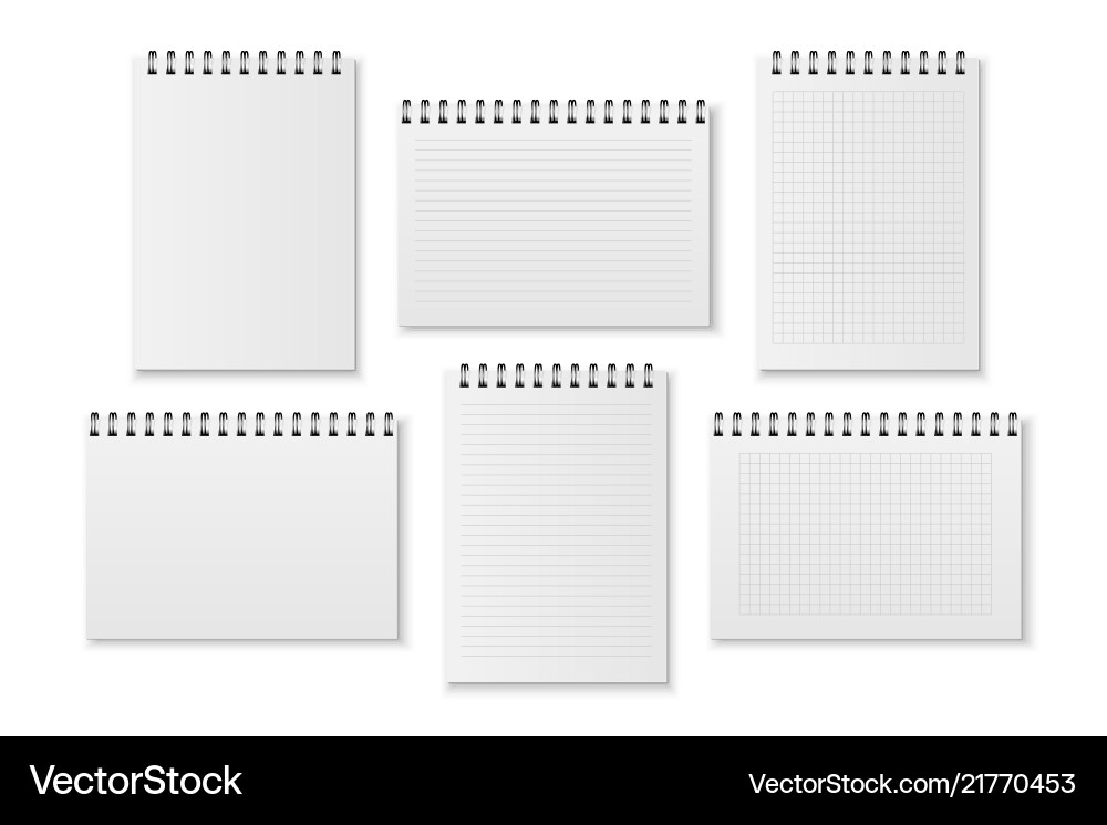 Empty Paper Notebook with Spiral Binding vector image