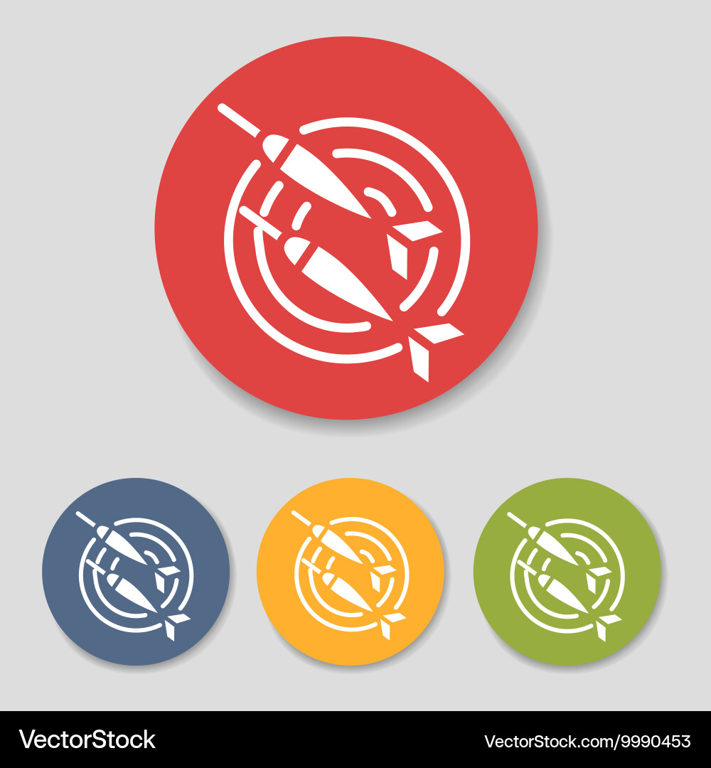 Flat dart icons set vector image