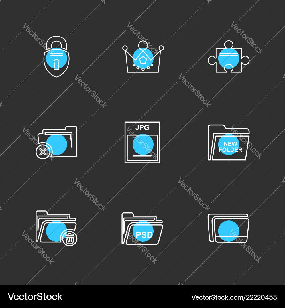Folder files directory search code eps icons vector image