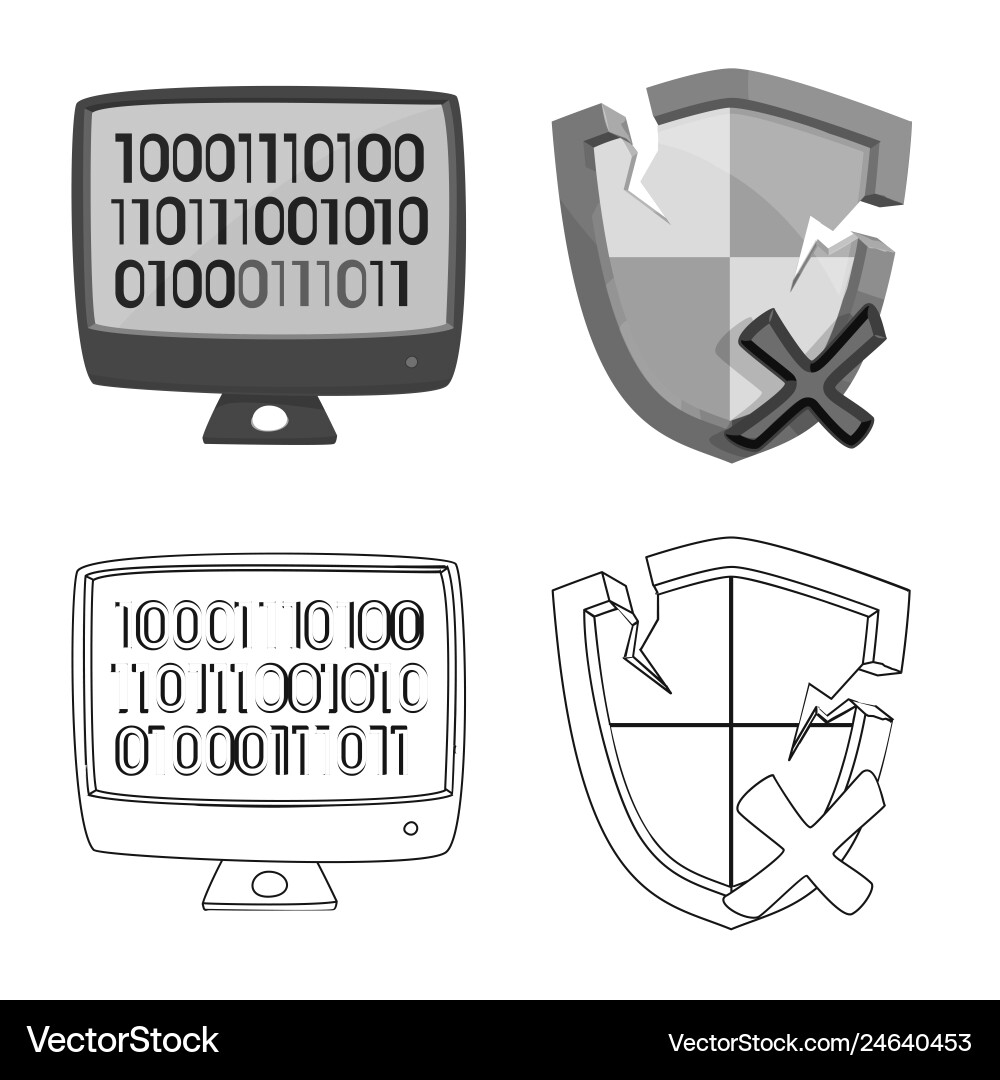 Isolated object of virus and secure icon vector image