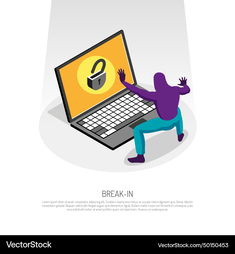 Isometric hacker concept Isometric hacker concept Vector Image