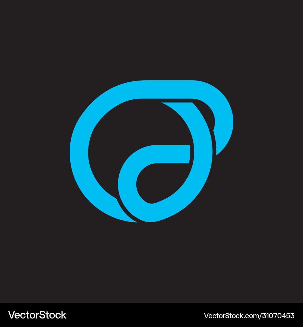 Letters o2 linked overlapping line simple logo Letters o2 linked overlapping line simple logo vector image