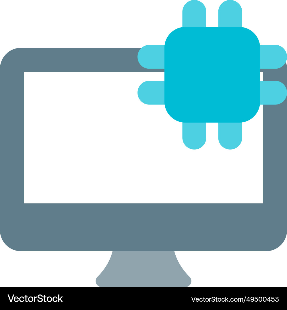 Microchip a key component of desktop vector image