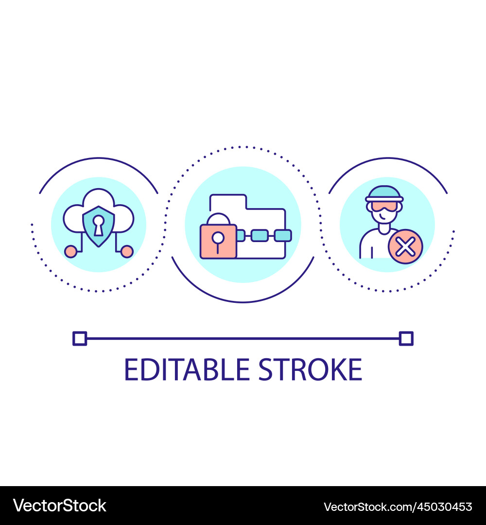 Prevent data breach loop concept icon vector image