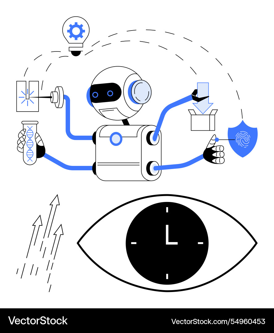 Robotic automation in science innovation Robotic automation in science innovation vector image