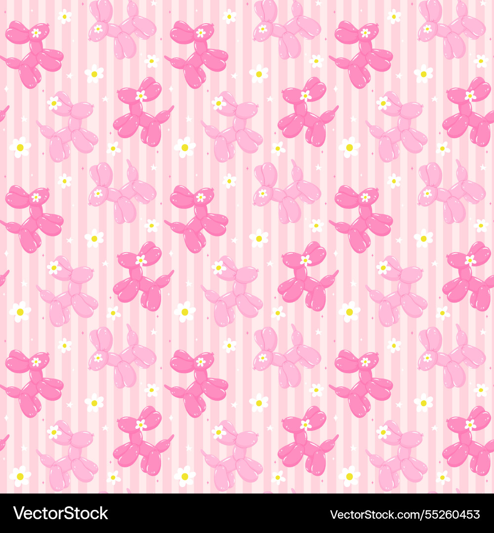Seamless pattern preppy pink balloon dogs Vector Image
