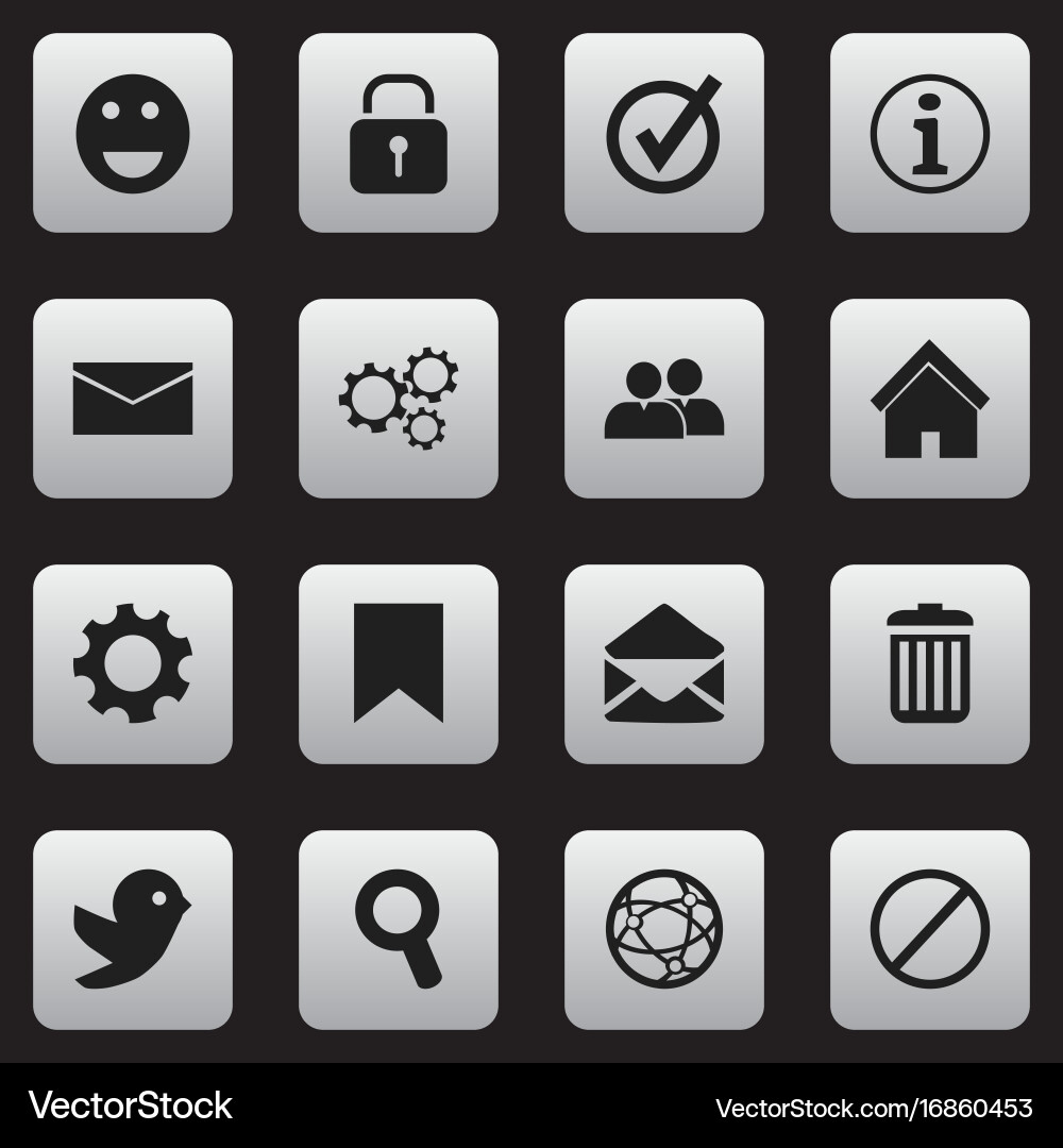 Set of 16 editable network icons includes symbols Vector Image