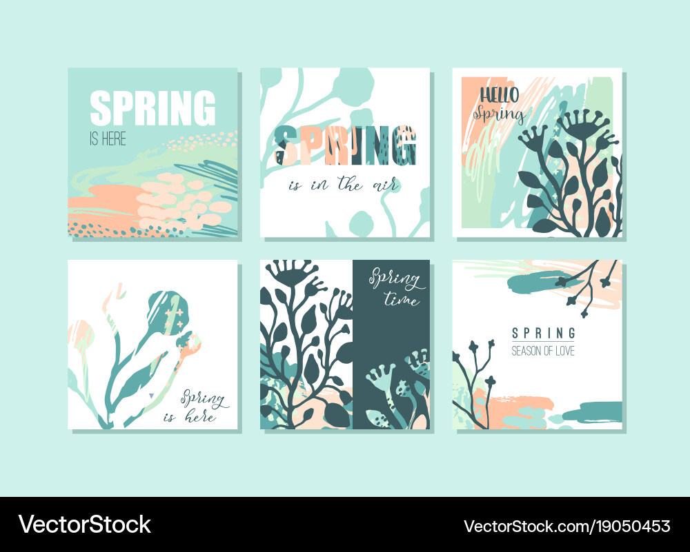 Set of abstract creative spring cards fresh Vector Image