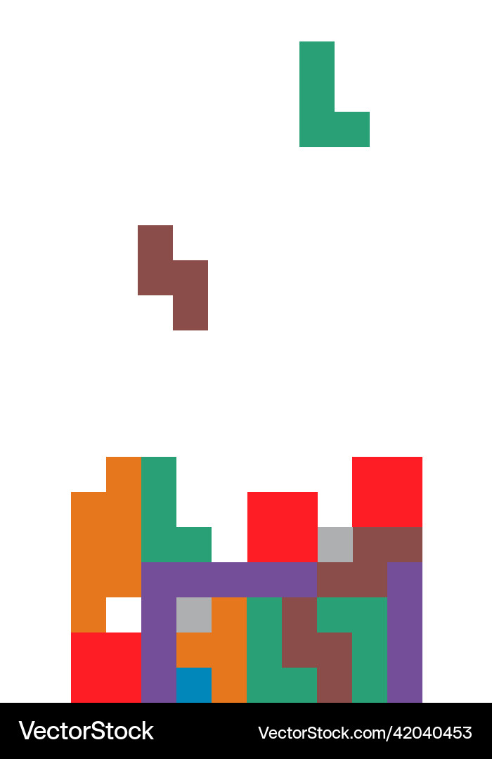 Set of color tetris block background puzzle Set of color tetris block background puzzle vector image
