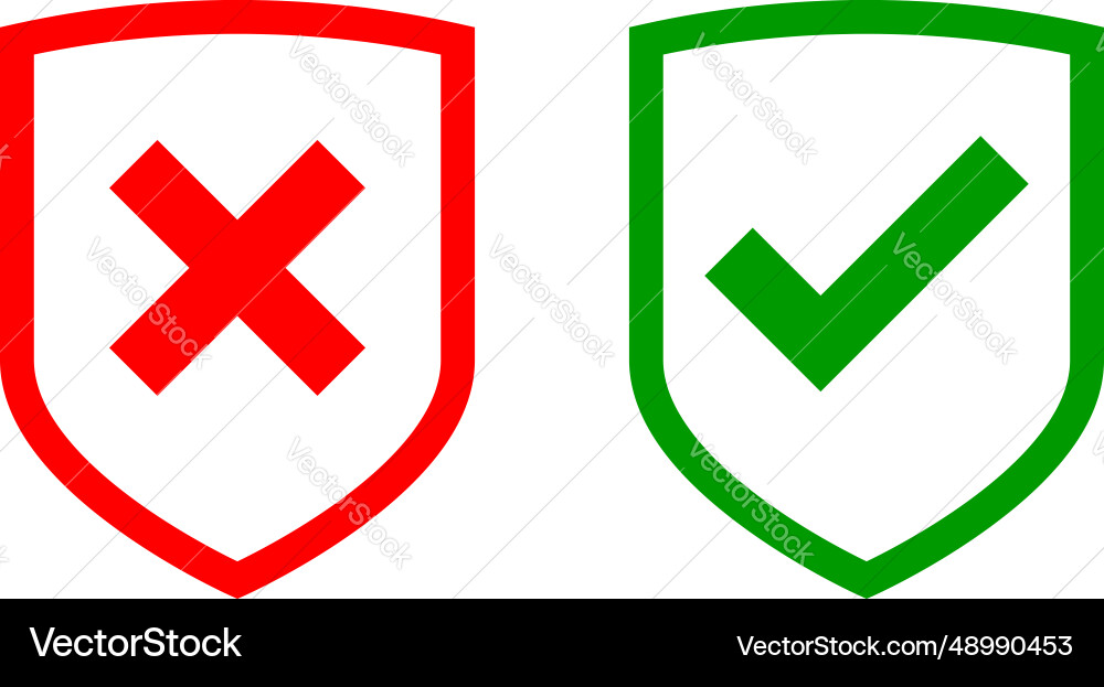 Shield icon with mark symbol design element vector image