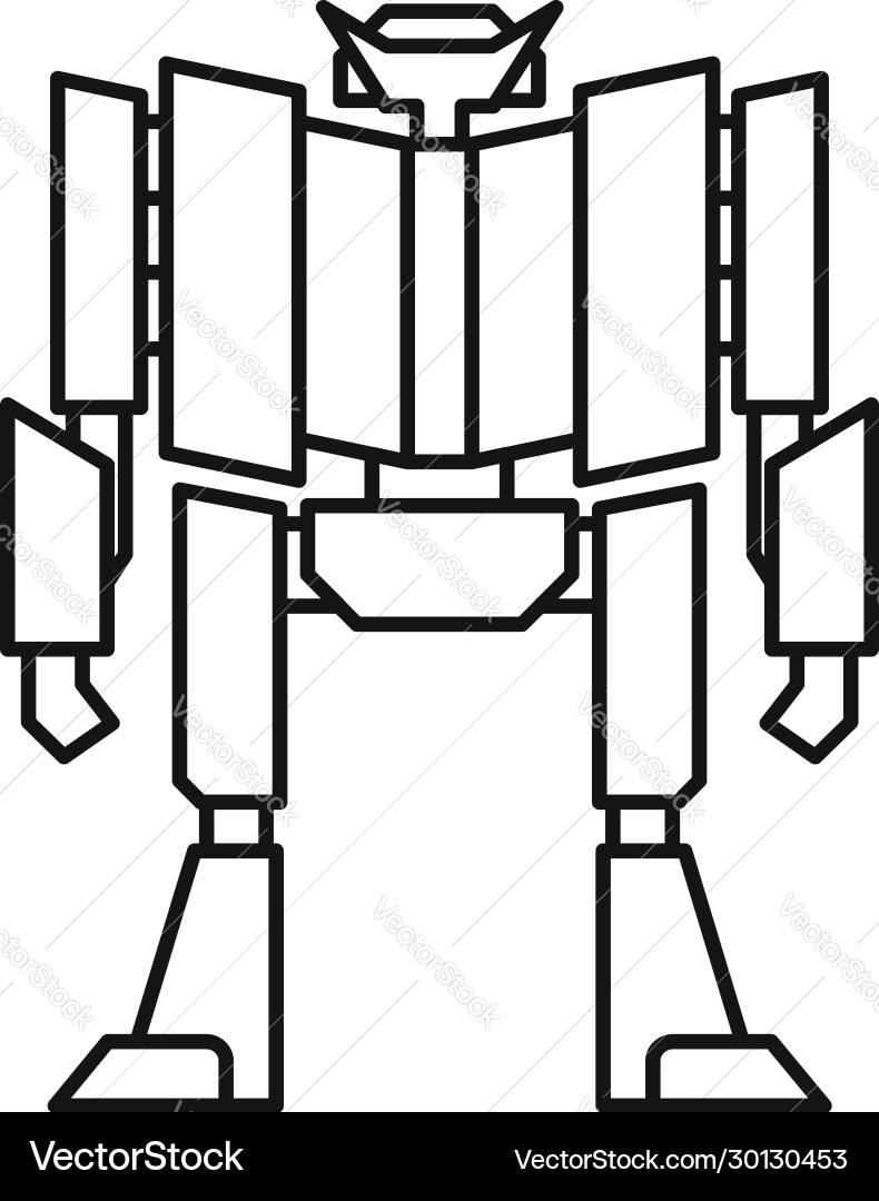 Super robot transformer icon outline style Super robot transformer icon outline style vector image