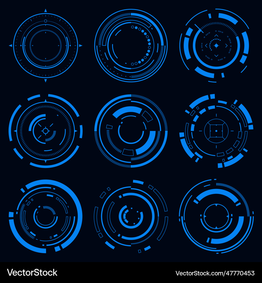 Technology futuristic set hi tech circle element vector image