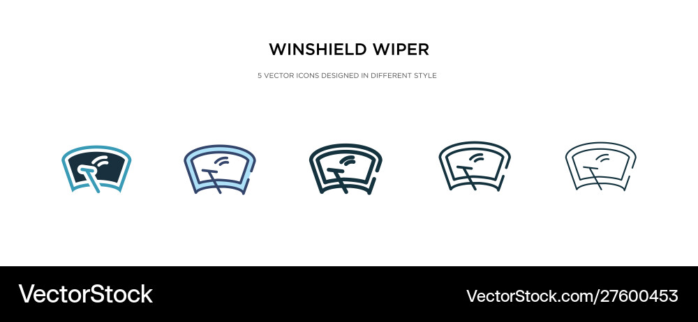 Winshield wiper icon in different style two Vector Image