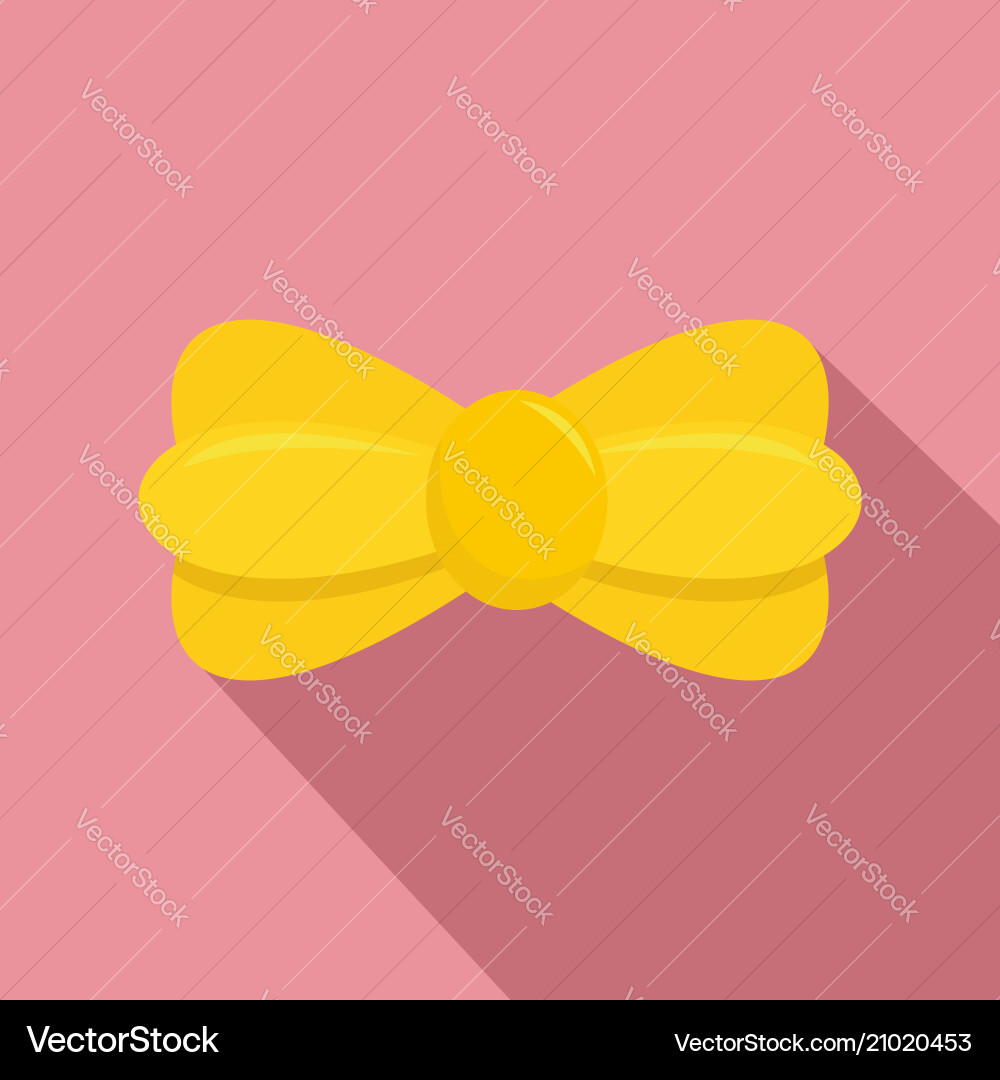 Yellow bow tie icon flat style Yellow bow tie icon flat style vector image