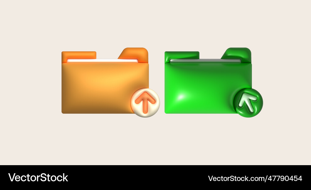 3d-Symbol Daten als Ordnerladesymbol hochladen 3d-Symbol Daten als Ordnerladesymbol hochladen Vektorbild