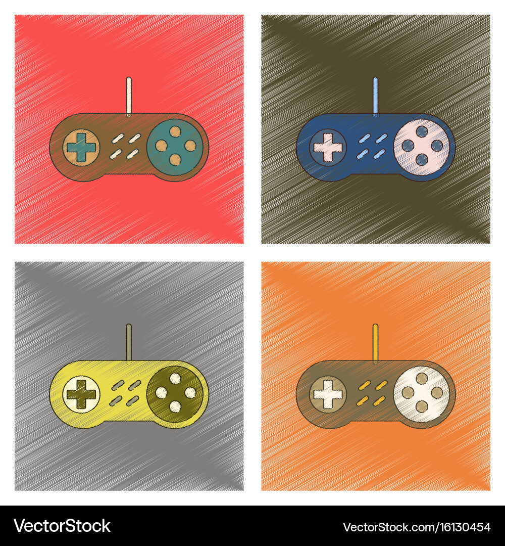 Assembly flat shading style icon game joystick vector image