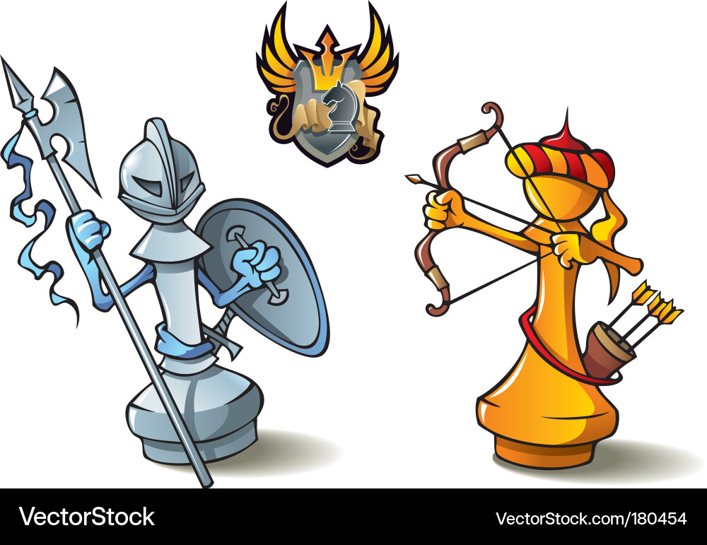 Chess Pawns - Cartoon Set Vektorbild