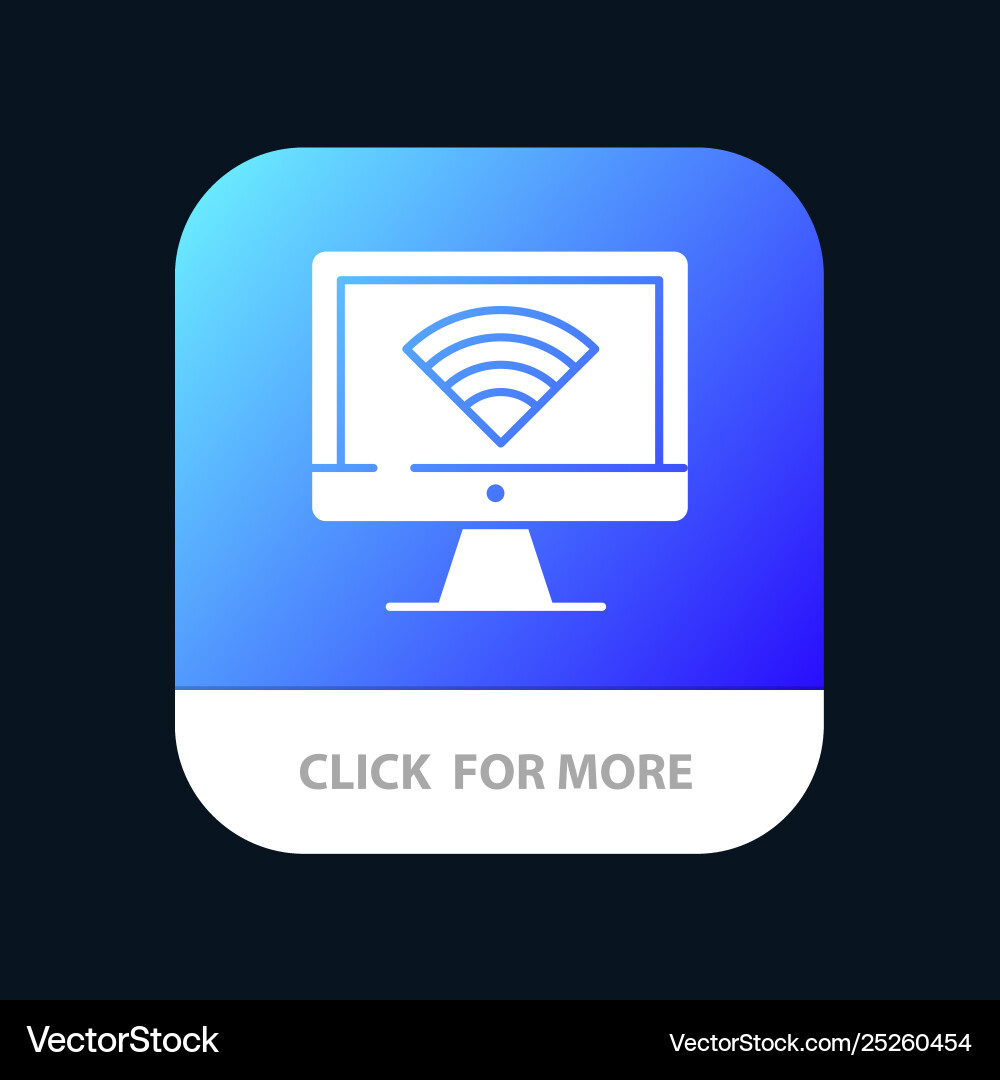 Computer monitor wifi signal mobile app icon Computer monitor wifi signal mobile app icon vector image