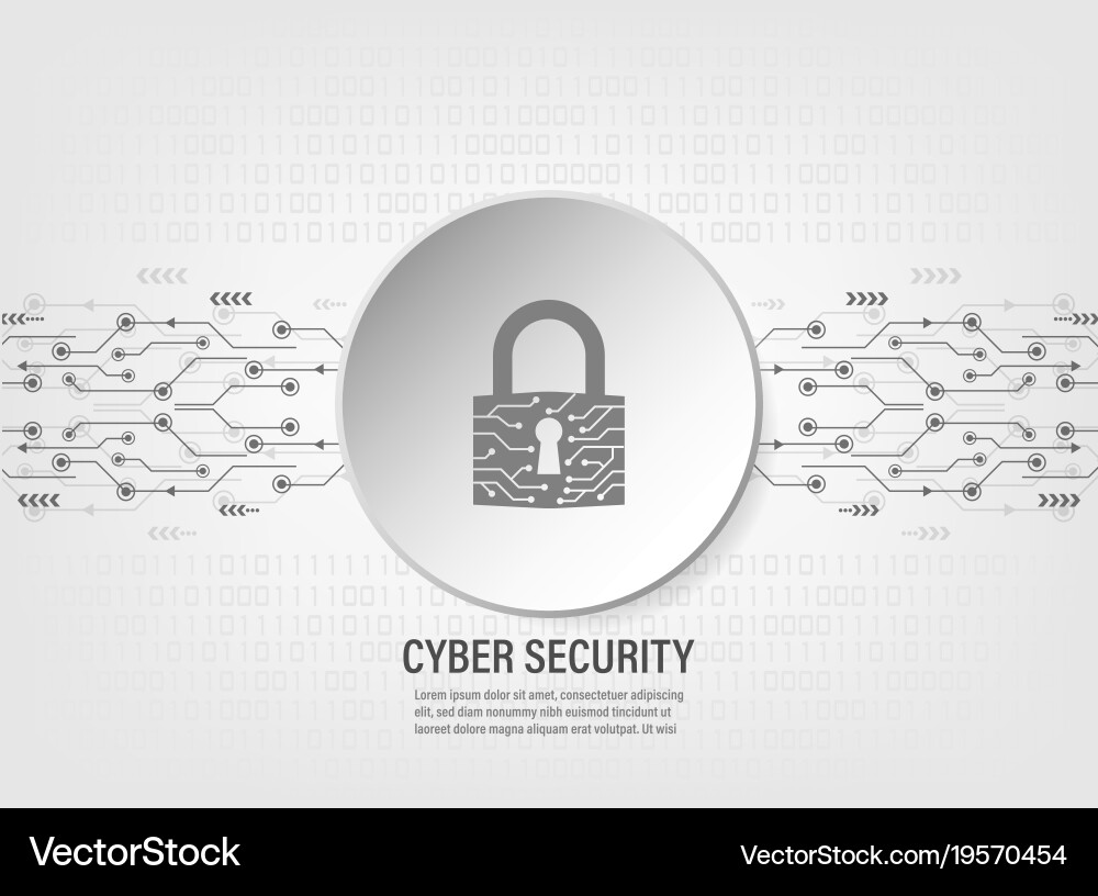 Cyber Security - Padlock auf Binary Code vektorbild