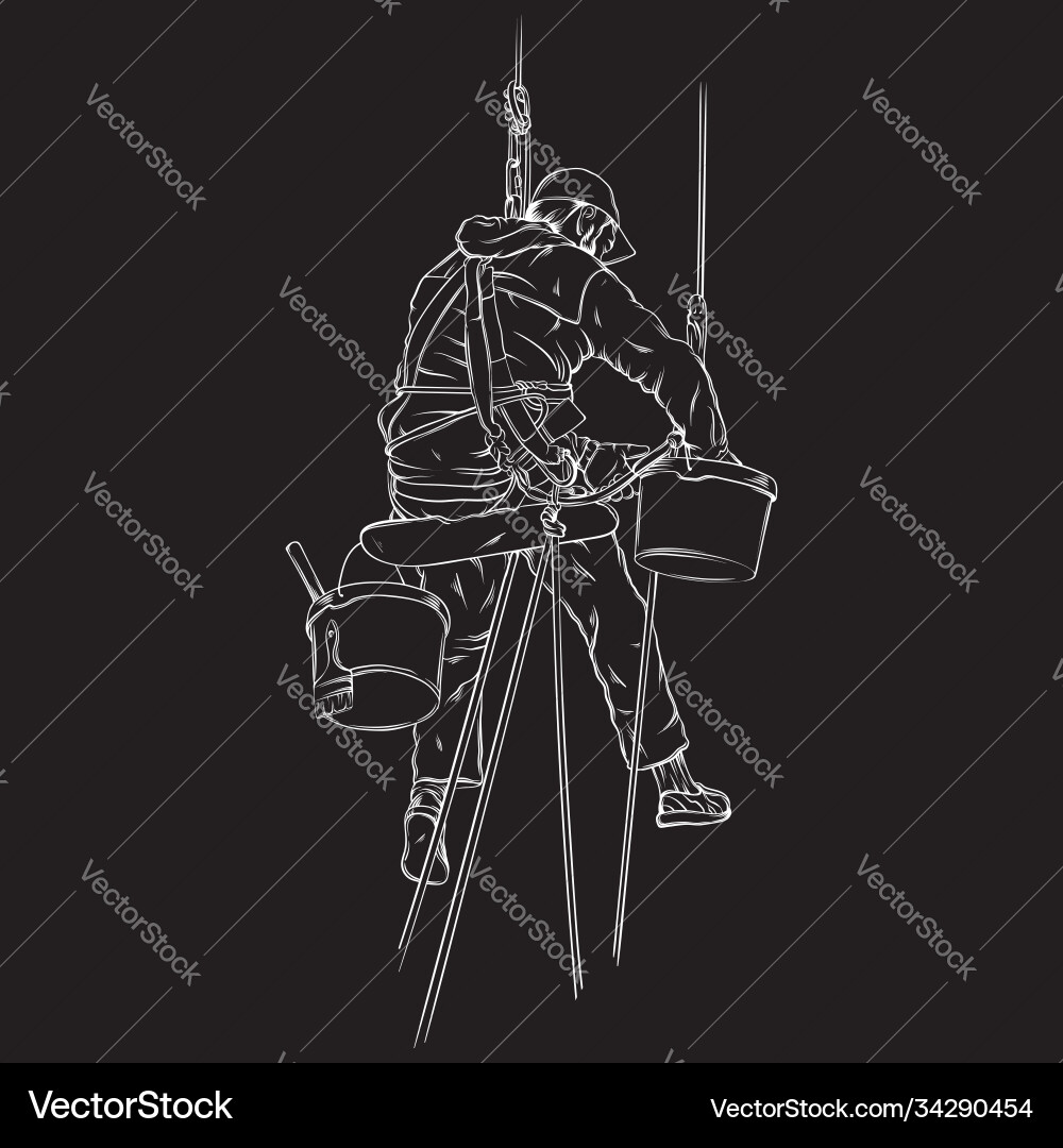 Decorator in Work Process Vector Image