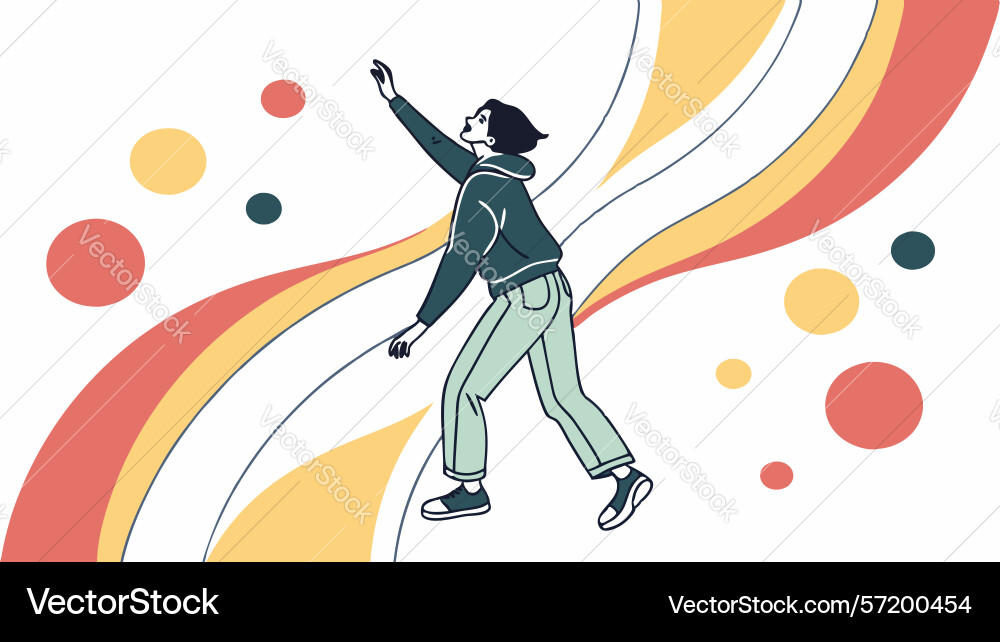 Energetic figure with dynamic abstract background Energetic figure with dynamic abstract background vector image