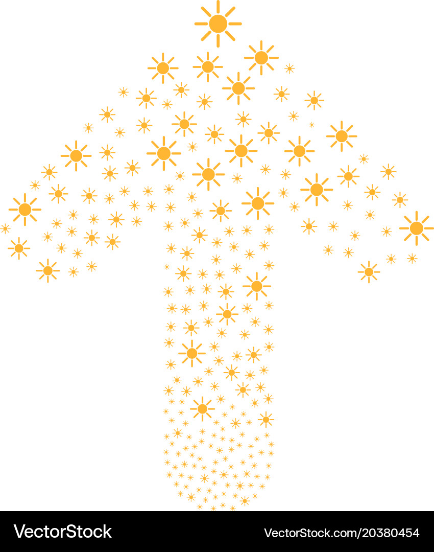 Forward path arrow shape with sun vector image