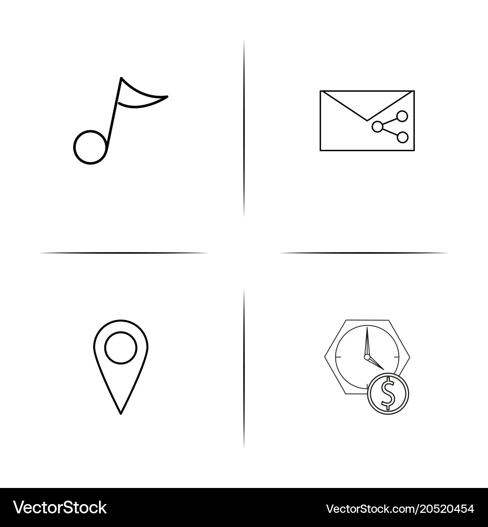 Internet of things simple linear icons set vector image