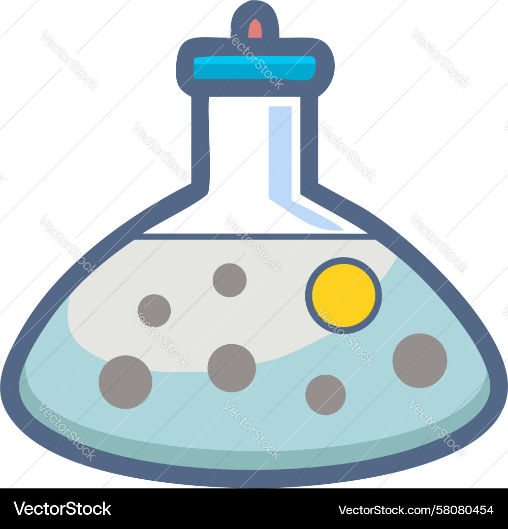 Lab Flask with Particles Vector Image