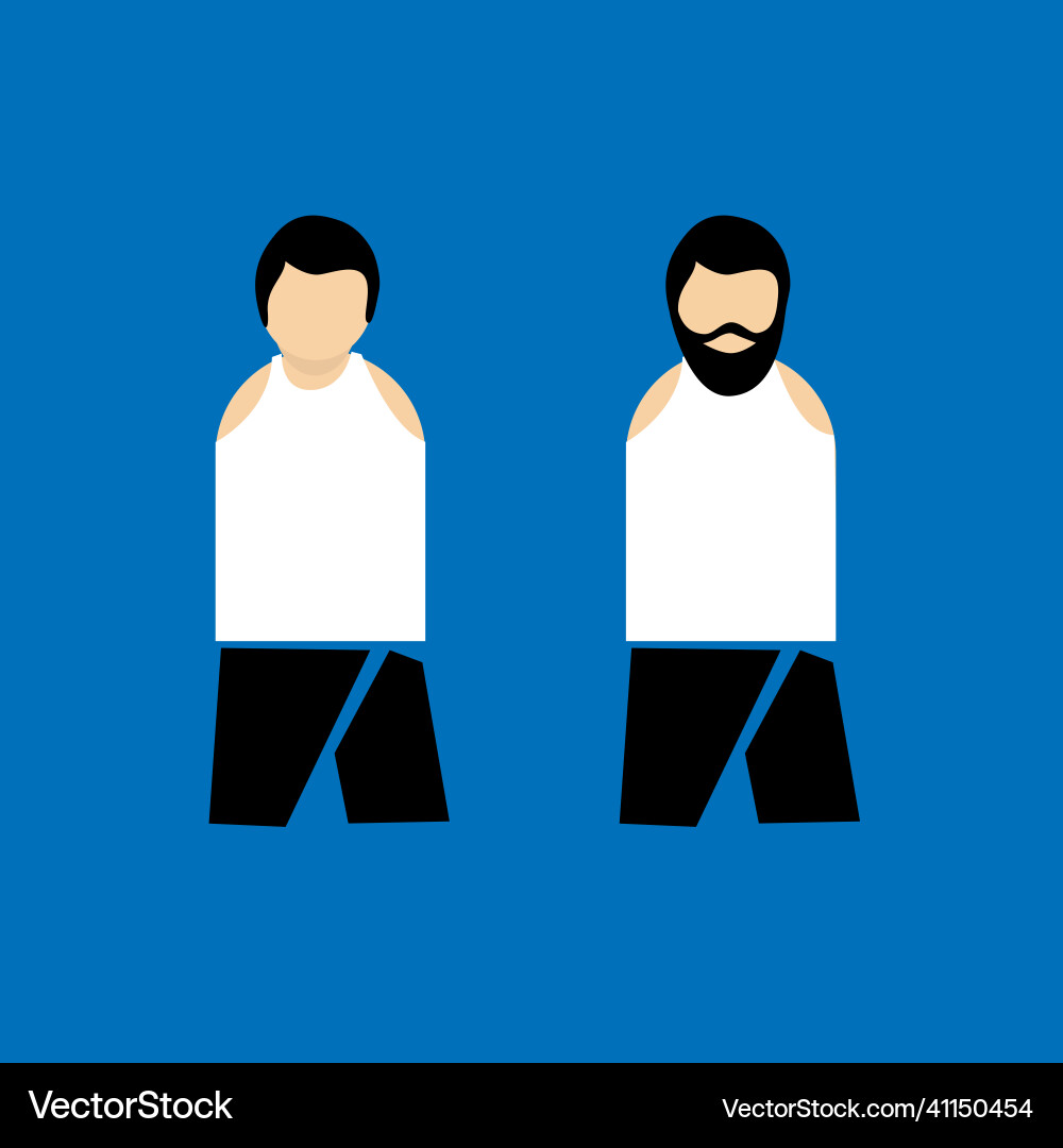 Man with beard and without vector image